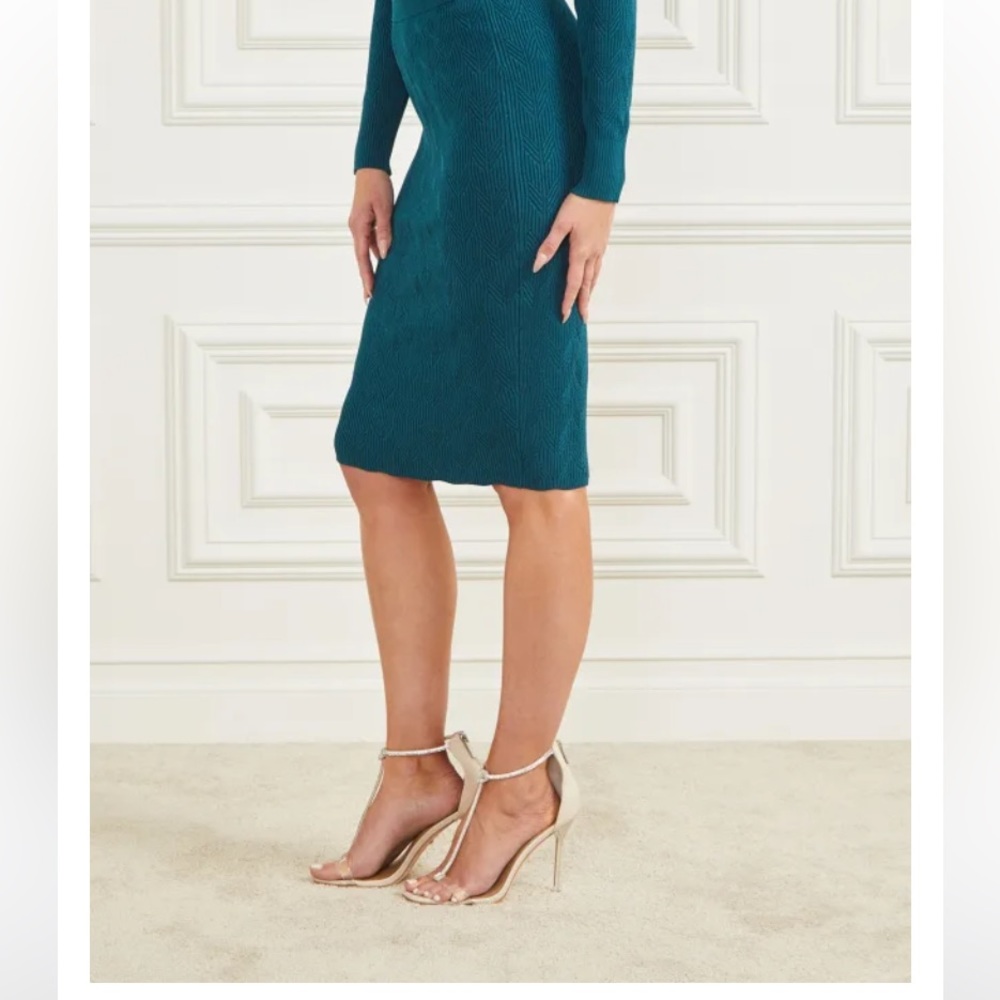 Blue Opal Midi Knit Pencil Skirt - Size S - Picture 3 of 9